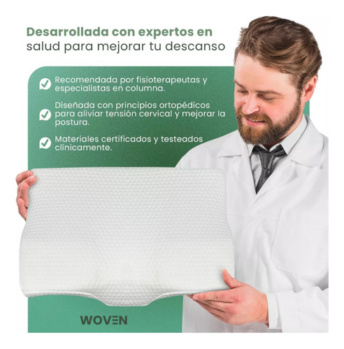 Almohada Ortopédica Cervical Woven Soporte Ergonómico De Espuma Viscoelástica