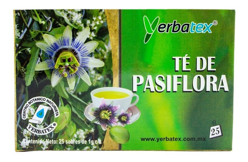 Té De Hierba Pasiflora Caja Con 25 Bolsitas De 1g