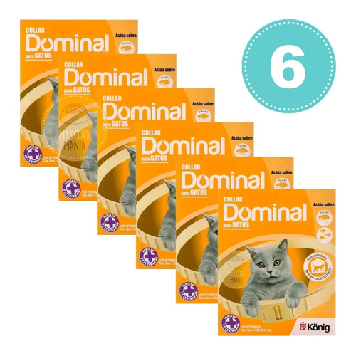 6 X Collar Dominal Antipulgas Y Garrapatas Gato