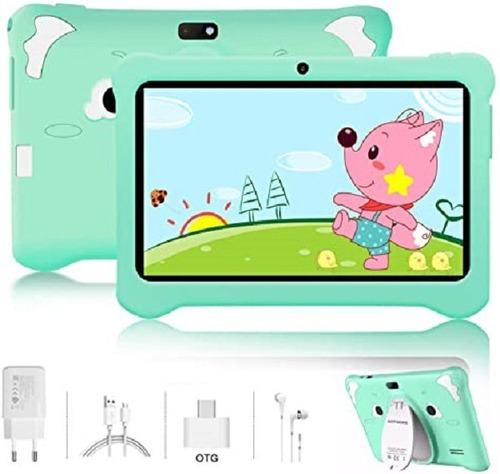 Tableta Infantil Android 7  1gb Ram 16gb + Microsd 16 Color Verde