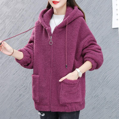 Abrigo De Sherpa De Imitación De Suéter Suelto De Mujer