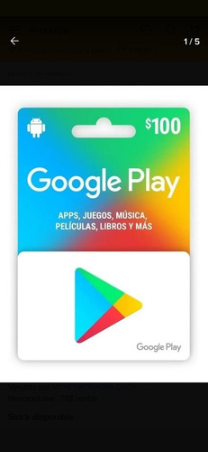 Imagen 1 de 1 de Tarjetas Google Play