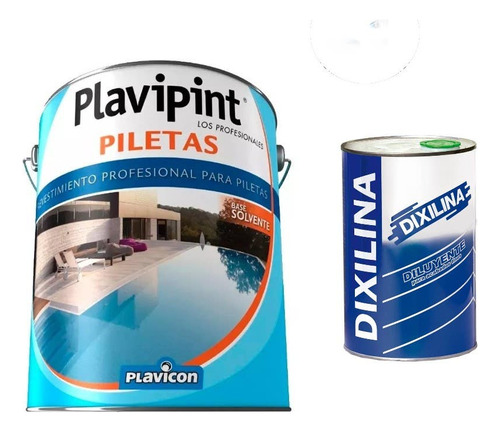 Pintura Para Piletas 4lt Plavipint + Diluyente Dixilina 1lt