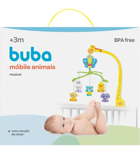 Móbile Musical De Girafa E Animais Para Bebês Buba Baby