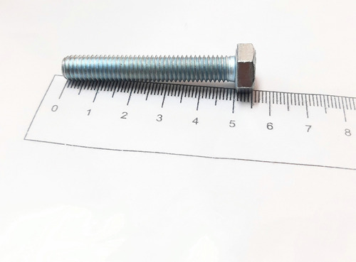 Parafuso Sextavado M8 X 50mm Zincado Branco - 10