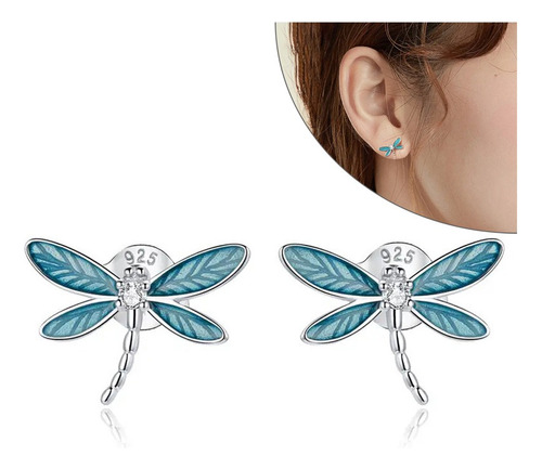 Bamoer Regalo De Pendientes De Mujer Plata S925 Dragonfly