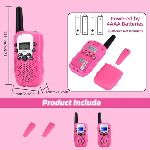 ..radio Walkie Talkie Para Niños Con 22 Canales 3 Millas 2 P