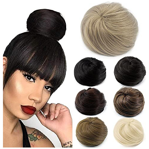 Kgbfass Bun Hairpiece Straight Drawstring Ponytail Ftf9w