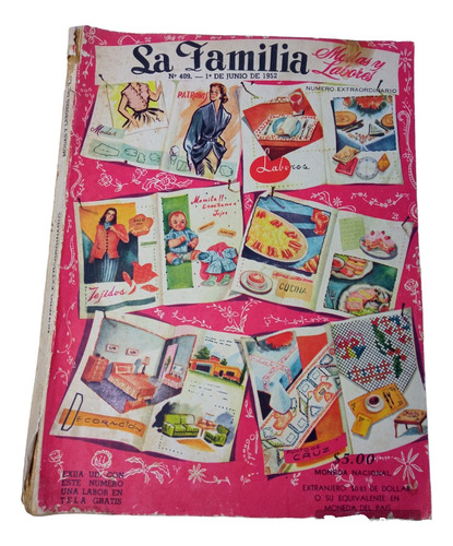 Antigua Revista La Familia 1952  Moda Y Labores 