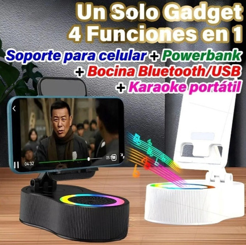 4 En 1 Bocina Bluetooth Soporte Para Celular Con Micrófono