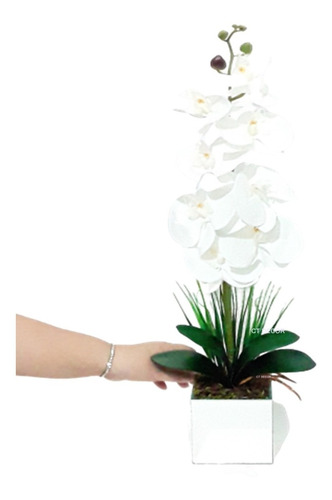 Arranjo Orquídea Artificial Com Vaso Espelhado Completo | Parcelamento sem  juros