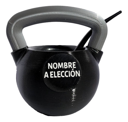 Mate En Forma De Pesa Kettlebell Personalizado Con Bombilla