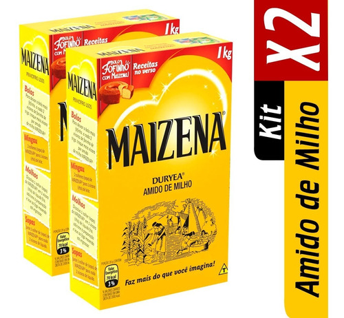 Kit Com 2 Amido De Milho Maizena 1kg                   