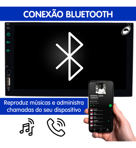 Multimídia 7'' H-tech Ht-3625ca Android Auto Carplay Câmera