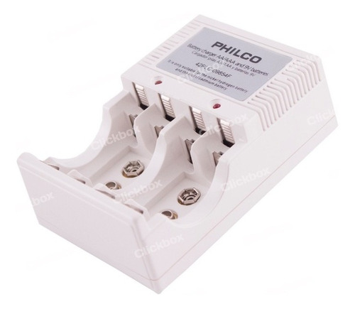Imagen 8 de 8 de Cargador Philco Aa Aaa Batería 9v Incluye 4 Pilas Clickbox