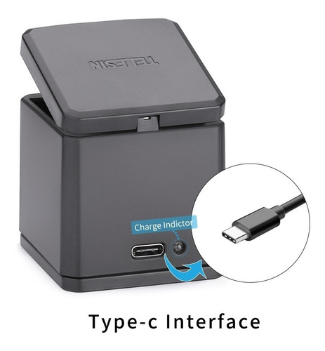 Imagen 5 de 6 de Bateria + Cargador Box Para Gopro Hero 8/7/5/6 Telesin