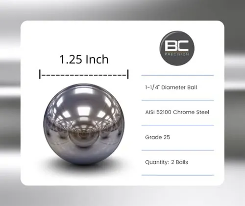 Dos Bolas De Acero Cromado De 1-1/4 Pulgadas G25