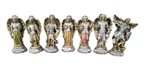 Comprar Juego De Arcangeles Metálicos Llenos De 10 Cm. Resina Fina