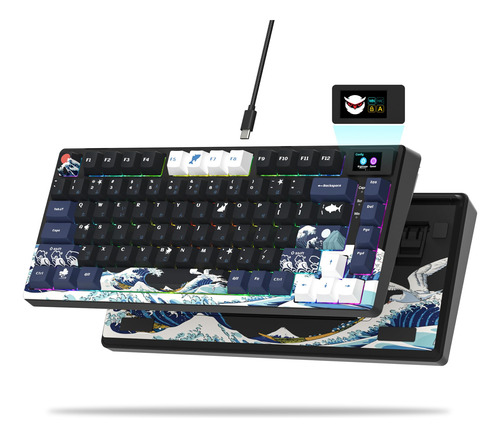 Teclado Xvx/womier S-k80 75% Com Tela Oled Colorida Rgb
