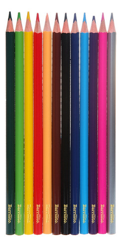 Lápices De Colores Triangulares Barrilito 12 Piezas