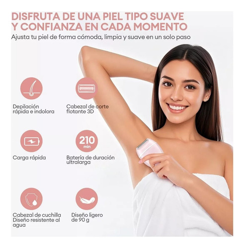 Depiladora Rasuradora Eléctrica Afeitadora Mujer Recargable