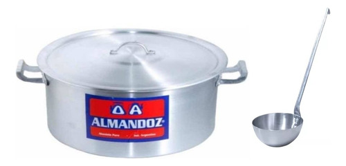 Cacerola Aluminio Almandoz Nº 50 De 50 Lts + Cucharon N 14