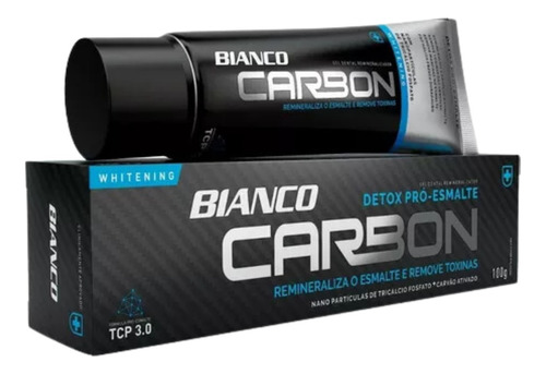 2 Pasta De Dente Bianco Carbon Carvao Ativado Clareadora100g