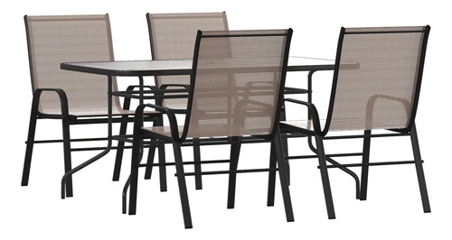 Flash Furniture 4 Sillas Apilables Flex Comfort, Juego De 5.