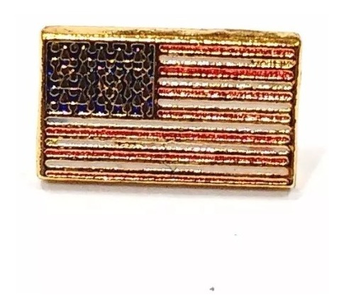 Bótom Pim Broche Bandeira Estados Unidos Eua Folheado A Ouro