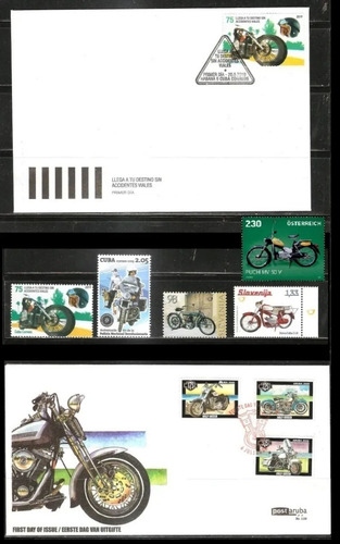 # Mcn # Lote Temático 1999/24 - Motocicletas - Selos + Fdc's
