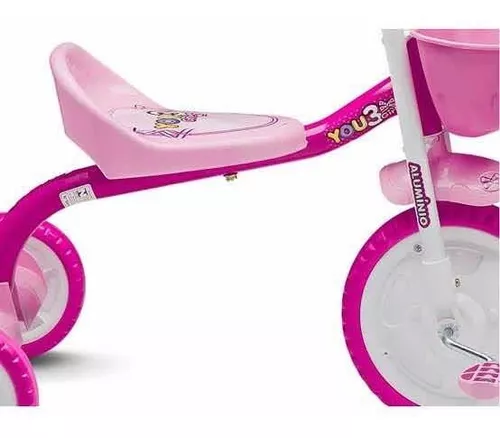 Triciclo Motoca Infantil Menina Nathor Rosa - Frete Gratis