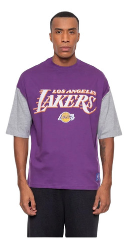 Camiseta Nba Vintage Los Angeles Lakers Over Size Roxa
