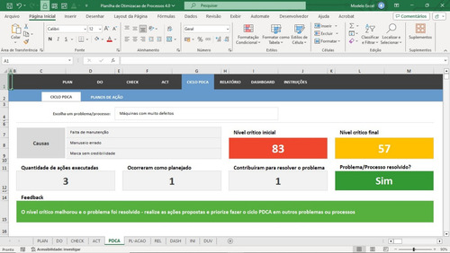 Planilha De Otimização De Processos 4.0