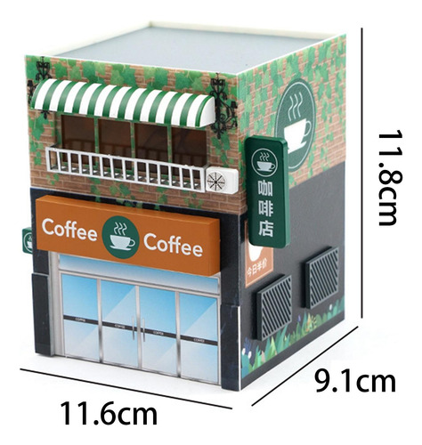 Café De Simulación A Escala 1:64 Con Luces Coleccionables