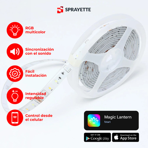 Tira Led Smart Wifi Rgb 220v App Mobile Bluetooth 5 Metros Rgb
