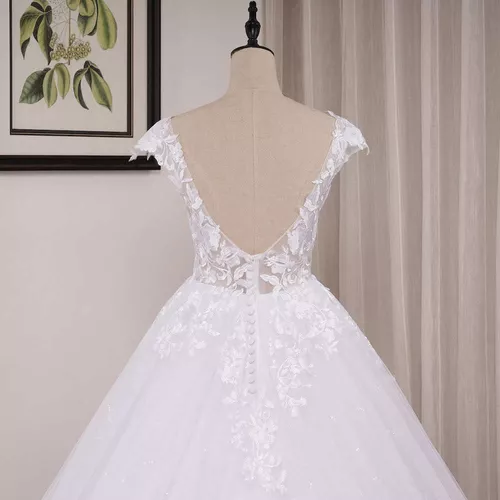 Vestido Noiva Princesa Casamento Linda Cauda Bordada + Véu