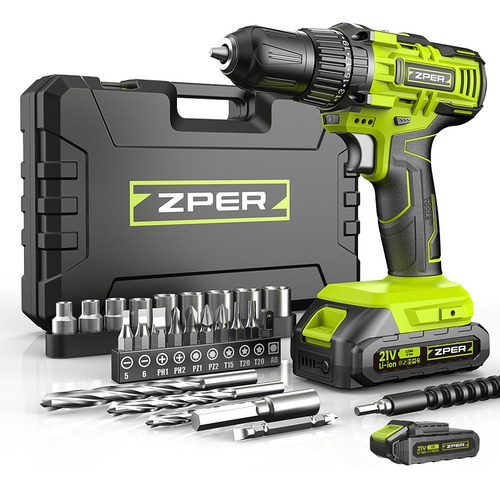 Zper Parafusadeira Furadeira De Impacto Profissional 21v