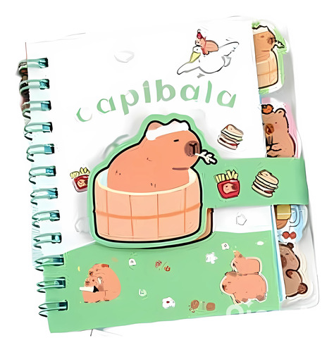 Mini Libreta Capibara Hojas Con Diseño Y Separadores