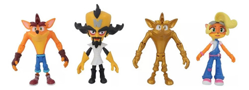 Crash Bandicoot Figuras Set De 4 Crash Dr N Cortex Coco