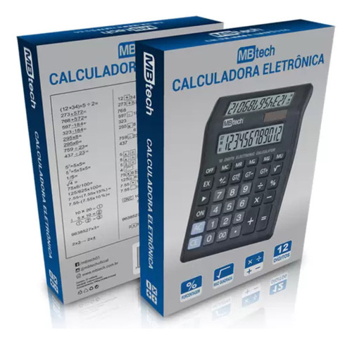 Calculadora De Mesa Mbtech Mod Gb54463 Com 12 Digitos