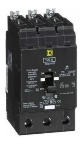 Interruptor Termomagnetico Square D Edb34125 Para Tablero Nf