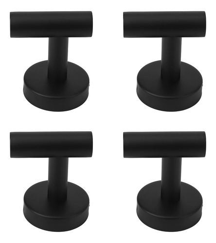 4 Ganchos De Pared Para Toallas De Baño, Color Negro Mate