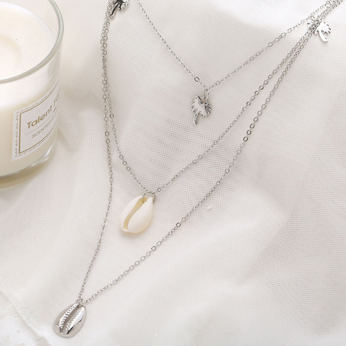 Collar De Perlas Multicapa Con Forma De Árbol De Metal Para