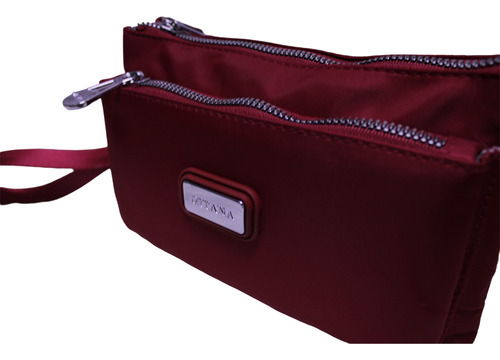 Bonita Mariconera Crossbody De Tela Con Cierres Metálicos