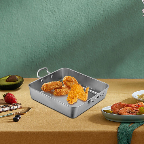 Bandeja De Aperitivos Elegante Para Fiestas 21x21cm Plata