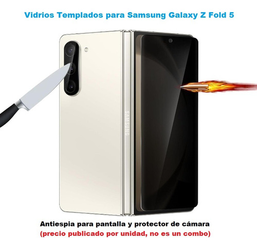 Vidrio Templado Antiespia De Para Samsung Galaxy Z Fold 5