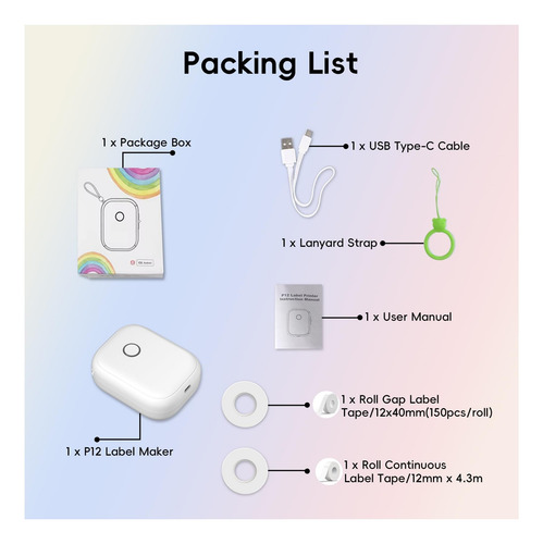 Bluetooth Label Maker Machine Con Gap De Soporte De Cinta E