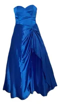 Comprar Vestido Strapless Azul Fiesta Quince Años Gala T. L Raso Tul