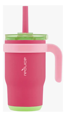 Reduce Termo Para Niños Con Popote Rosa