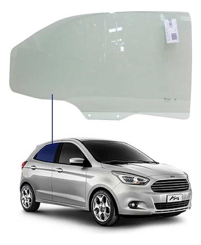 Vidro Porta Traseira Direita Ford Ka+ 2014 A 2020 Tritemp